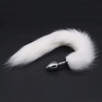 Metal S*e*x*y Tail Anal Plug Metal Anal Plug (Black and White)